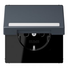 Kontaktligzda SCHUKO, 16 A 250 V ~, marķējams, ar bērnu drošību un vāciņu, termoplasts krāsots, Serie LS, gris fo