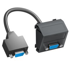 Multimedia Adapteris, VGA ar kabeli, rozete-rozete 45x45mm, PC, pelēkmelna, 7021 MTS-VGA F SWGR1
