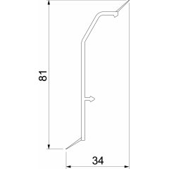 Vāks SLL 20x70 9010 2000x20x3, PVC, dzidri balts, 9010