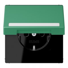 Kontaktligzda SCHUKO, 16 A 250 V ~, marķējams, ar bērnu drošību un vāciņu, termoplasts krāsots, Serie LS, vert 59