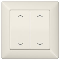 Taustiņs 2-viet, ar virzienrādītāju, ar rāmi, duroplasts, Serie AS, ziloņkaula