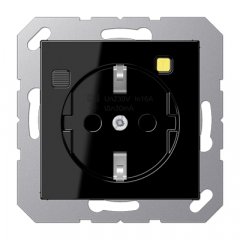 Kontaktligzda FI-SCHUKO® ar RCD mehānismu 30 mA, Serie A, melns