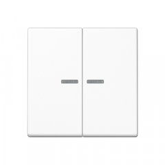 Taustiņs 2-viet ar indikācijas logu, termoplasts, Serie A, balts