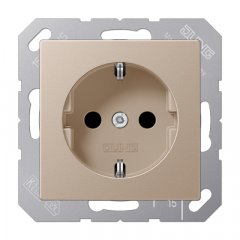 Kontaktligzda SCHUKO, 16 A 250 V ~, ar bērnu drošību, Serie A, šampanieša krāsā