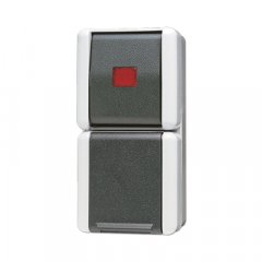 SCHUKO®-kontaktligzda 16 A 250 V ~ mit Wipp-KontrollschalterUniversal Aus-Wechsel 10 AX 250 V ~, 16 A 250 V ~, IP 44, WG 800