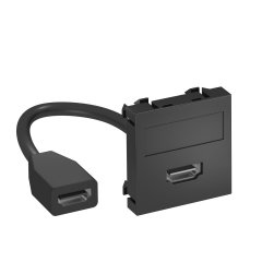 Multimedia Adapteris, HDMI ar kabeli, rozete-rozete 45x45mm, PC, pelēkmelna, 7021 MTG-HD F SWGR1
