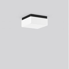 Gaismeklis QUADRAT, black, on/off Ceiling and wall luminaires, L 240 B 240 H 110, Opal glass