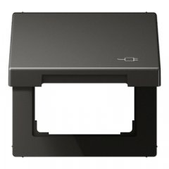 Rozetes vāks ar atsperi, ar simbolu kontaktdakša, lakots alumīnijs, Serie LS, antracīts