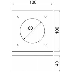 100x100x40, pelēks KAD-10040