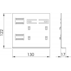 Adapteris sienas stiprinājumam priekš GK70130 128x122x27mm, St, FS