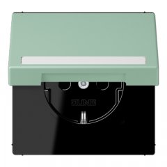 Kontaktligzda SCHUKO, 16 A 250 V ~, marķējams, ar bērnu drošību un vāciņu, termoplasts krāsots, Serie LS, vert an
