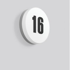 Gaismeklis FLAT SLIM round, 13...26 W, 1250...2500 lm, 830, 840, silver, on/off House number luminaires, D 300 H 75