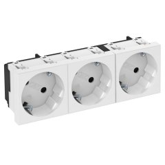 Kontaktligzda 3-viet.,33° slīpa kodēta, aizsargkontakts 250V, 10/16A, PC, dzidri balts, 9010 STD-D3S RW3