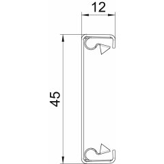 Vāks kanāla atverumam 50 12x45x2000, St, dzidri balts, 9010