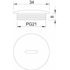 Aizsēgs PG21, PS, gaiši pelēks, 7035