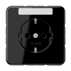 Kontaktligzda SCHUKO, 16 A 250 V ~, ar bērnu drošību, duroplasts, Serie CD, melns