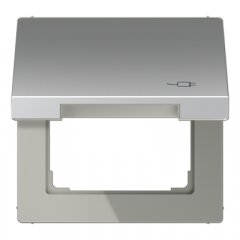 Rozetes vāks ar atsperi, ar simbolu kontaktdakša, Serie LS, alumīnija