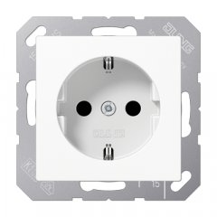 Kontaktligzda SCHUKO, 16 A 250 V ~, termoplasts, Serie AS/A, balts