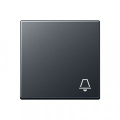 Taustiņs 1-viet, ar zvana simbolu, termoplasts, Serie A, antracīts matēts