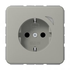 Kontaktligzda SCHUKO, 16 A 250 V ~, skrūvju spailes, ar indikātoru un bērnu drošību, termoplasts krāsots, Serie CD, platīna krāsa