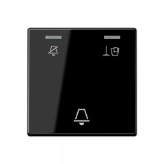 Taustiņš viesnīcām, simbols netraucēt, uzkopt istabu un zvans, Serie A, melns