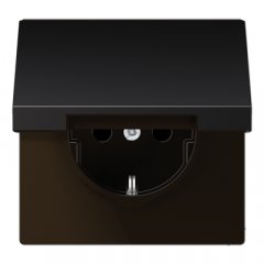 Kontaktligzda SCHUKO, 16 A 250 V ~, ar vāciņu, Aluminium krāsots, Serie LS, tumša