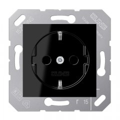 Kontaktligzda SCHUKO, 16 A 250 V ~, termoplasts, 50 x 50 mm, melns