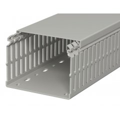 Perforēts vādu kanāls 75x100x2000, PVC, akmens pelēks, 7030 LKV N 75100