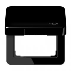 Rozetes vāks, ar simbolu kontaktdakša, termoplasts, Serie CD, melns