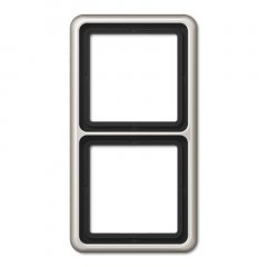 Rāmītis 2-vietīgs, vertikālā un horizontālā montāža, alumīnija eloxiert, CD 500, platīna krāsa