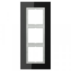 Stikla rāmītis 3-vietīgs, vertikālā un horizontālā montāža, LS PLUS, melns