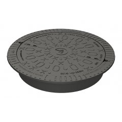 Ķeta rāmis ar vāku, Meierguss ECOTOP 700, D400, "peldošā tipa", bez ventilācijas, ar logo "Evopipes"