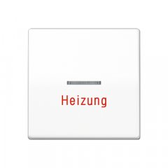 Taustiņs 1-viet, ar indikācijas logu, apkures slēdzim ar uzrakstu, termoplasts, Serie AS, balts