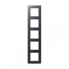 Rāmītis 5-vietīgs, vertikālā un horizontālā montāža, termoplasts krāsots, A FLOW, matēts antracīts