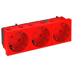 Kontaktligzda 3-viet.,33° slīpa kodēta, aizsargkontakts 250V, 10/16A, PC, signālsarkana, 3001 STD-D3S SRO3