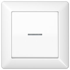 Taustiņs 1-viet, ar indikācijas logu, ar rāmi, duroplasts, Serie AS, balts