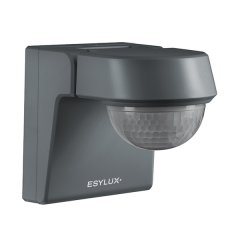 230° motion detector with 360° creep protection, IP55, anthracite, remote controllable