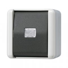 Spiedpoga/zvana slēdzis Taster, 2-pol. Wechsler, 10 A 250 V ~, IP 44, WG 800