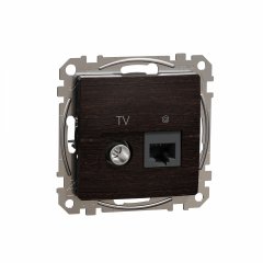 TV + datu ligzda, Sedna Design & Elements, RJ45 CAT6 UTP, individuālais, PRO, venge koks