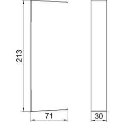 Vāks savienojumam 70x210x30mm, St, dzidri balts, 9010