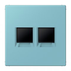 Virsma (ar fiksatoru) modulārai datu rozetei 2-vietīga, UMA-CAT6A, termoplasts lakots, Serie LS, céruléen moyen