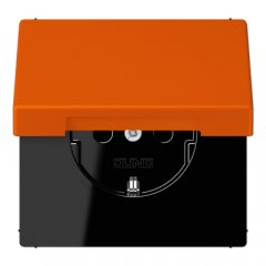 Kontaktligzda SCHUKO, 16 A 250 V ~, ar bērnu drošību un vāciņu, Serie LS, orange vif