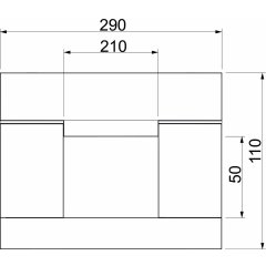 Ugunsdrošs kanāls I90/E30 tiešā montāža 1000x50x210, pelēks BSKD09-K0521