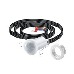 360° recessed ceiling-mounted motion detector, approx. Ø 8 m, recessed mounting,  with connecting cable, remotely controlled