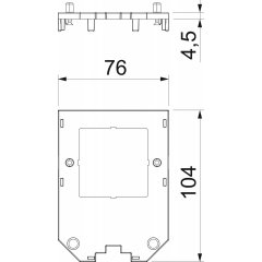 Adapterplate priekš UT34, 1 balsta ierīces 104x76x4, PA, grafīta melns, 9011 UT34 D2