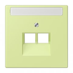 Virsma IAE/UAE-datu rozetei 2 x 8-polig, marķējams, termoplasts lakots, Serie LS, vert jaune clair