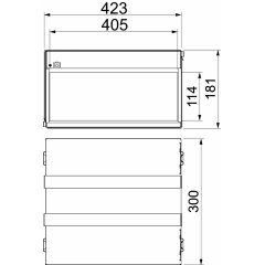 Ugunsdrošības kārba, 4-pusēja 300x423x181, V2A, 1.4113, 2B PMB 140-4 A2