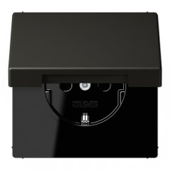 Kontaktligzda SCHUKO, 16 A 250 V ~, ar bērnu drošību un vāciņu, Serie LS, ombre naturelle 59