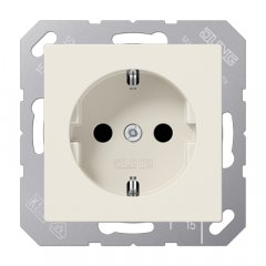 Kontaktligzda SCHUKO, 16 A 250 V ~, ar bērnu drošību, duroplasts, Serie AS, ziloņkaula
