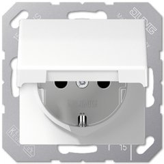 Centrālplate kontaktligzdai, ar vāku, termoplasts, Serie A, balts